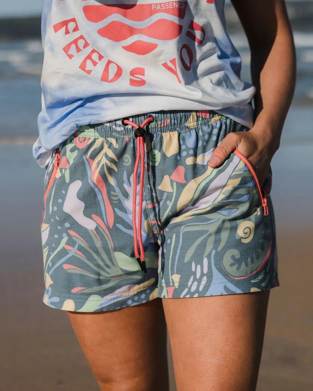 Shorts|Surf Accessories|Passenger Way Out All Purpose Shorts - Abstract Seaweed Tidal Blue AbstractSeaweedTidalBlue