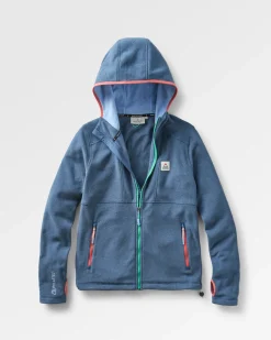 Hoodies|Tops|Passenger Women's Crest Recycled Polartec Fleece Hoodie - Dark Denim Marl DarkDenimMarl