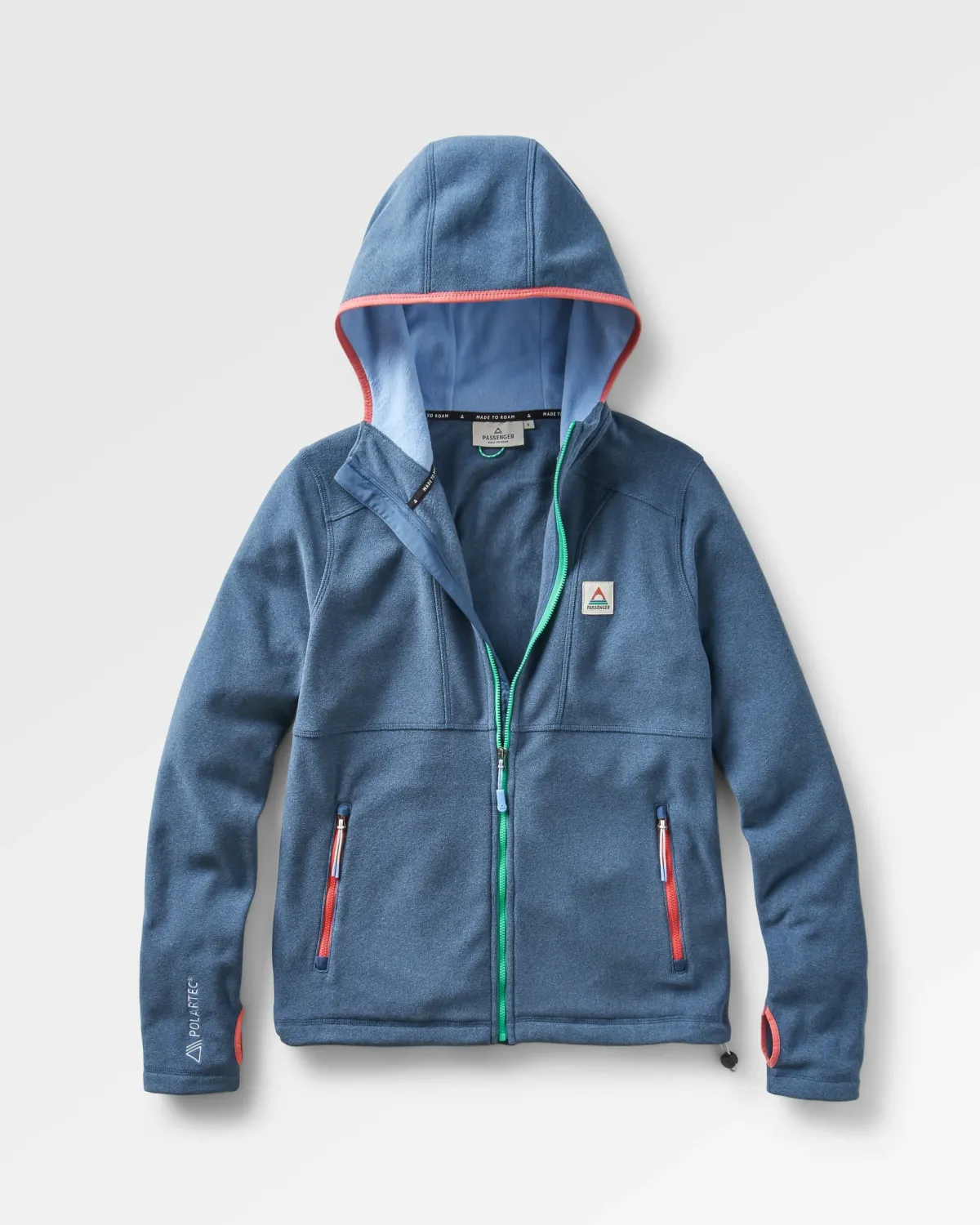 Hoodies|Tops|Passenger Women's Crest Recycled Polartec Fleece Hoodie - Dark Denim Marl DarkDenimMarl