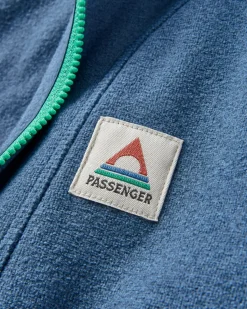 Hoodies|Tops|Passenger Women's Crest Recycled Polartec Fleece Hoodie - Dark Denim Marl DarkDenimMarl