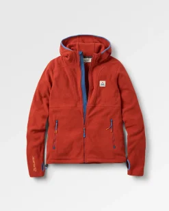 Hoodies|Outdoor Active|Passenger Women's Crest Recycled Polartec Fleece Hoodie - Red Ochre RedOchre
