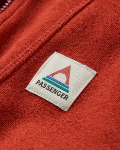 Hoodies|Outdoor Active|Passenger Women's Crest Recycled Polartec Fleece Hoodie - Red Ochre RedOchre