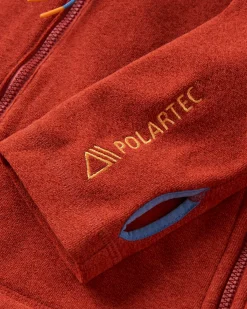 Hoodies|Outdoor Active|Passenger Women's Crest Recycled Polartec Fleece Hoodie - Red Ochre RedOchre