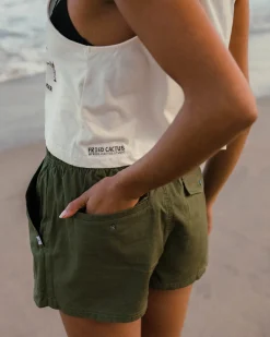 Pants|Dresses & Skirts|Passenger Wonderland Organic Cotton Skort - Khaki Green KhakiGreen