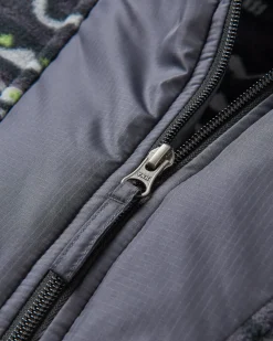 Fleece|Fleece|Passenger Woodland Hooded 1/2 Zip Recycled Polar Fleece - Mountain Geo Charcoal MountainGeoCharcoal