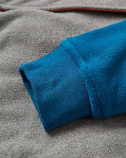 Fleece|Fleece|Passenger Woodland Hooded Half Zip Recycled Polar Fleece - Grey Marl/ Tidal Blue GreyMarl/TidalBlue