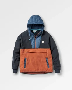 Fleece|Fleece|Passenger Woodland Hooded Half-Zip Polar Fleece - Deep Navy/Baked Clay DeepNavy/BakedClay