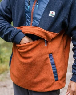 Fleece|Fleece|Passenger Woodland Hooded Half-Zip Polar Fleece - Deep Navy/Baked Clay DeepNavy/BakedClay