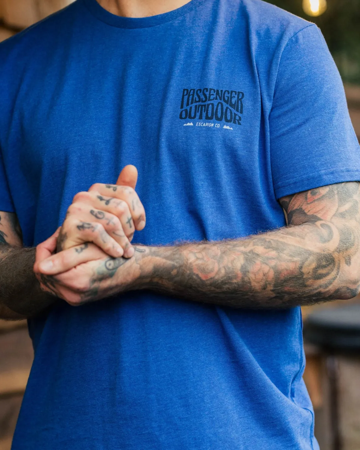 T-Shirts & Tank Tops|Passenger Yuca Organic Cotton T-Shirt - Azure Blue Marl AzureBlueMarl