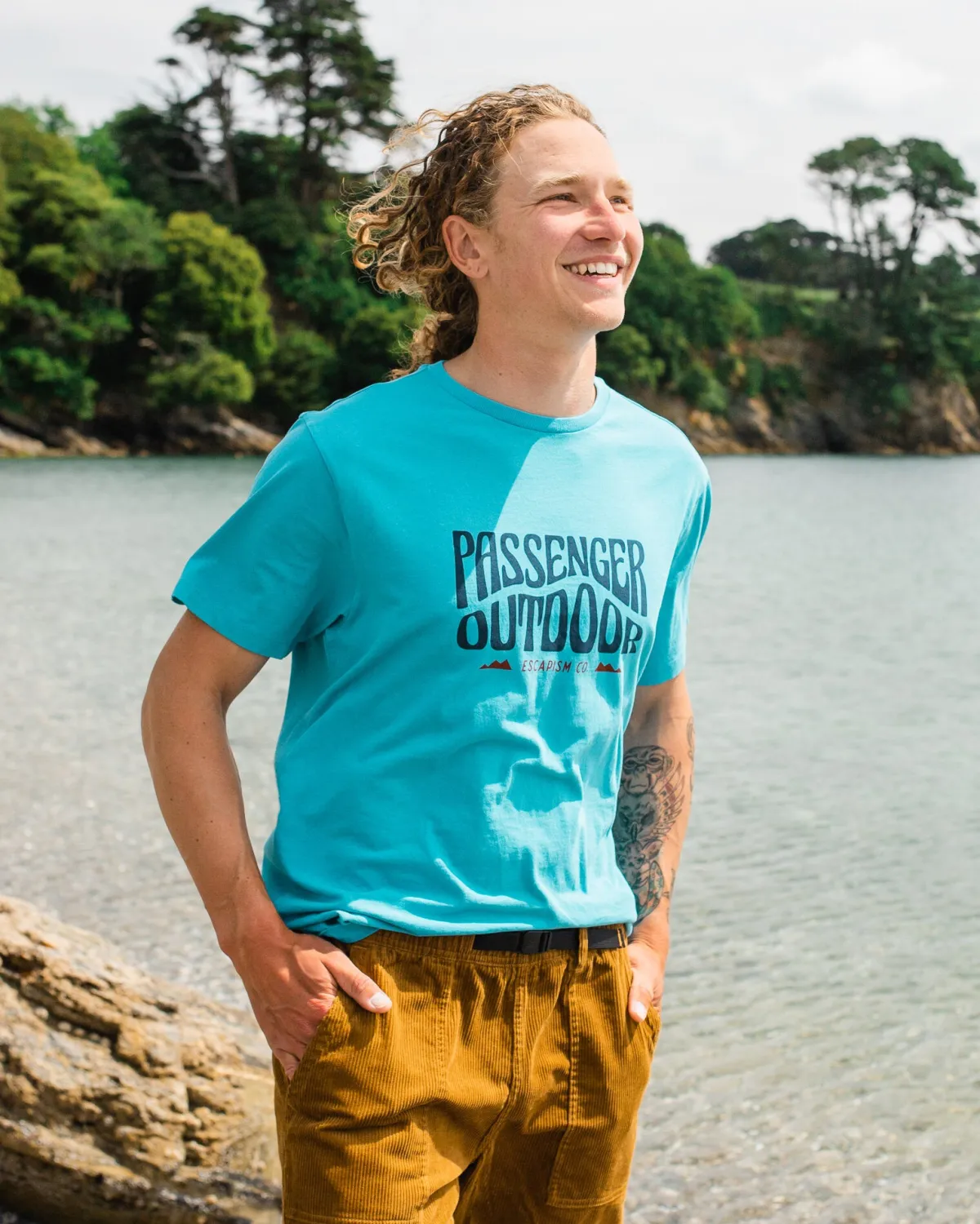 T-Shirts & Tank Tops|Passenger Yuca Recycled Cotton T-Shirt - Blue Pool BluePool